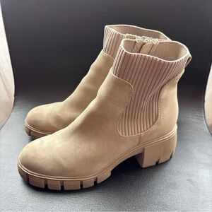 Tan Suede Chelsea Ankle Boots